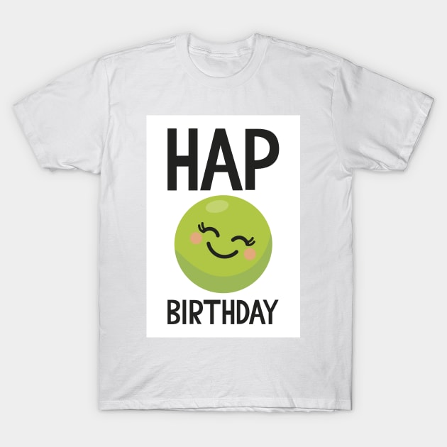 Hap-Pea (Happy) Birthday - Tall T-Shirt by VicEllisArt